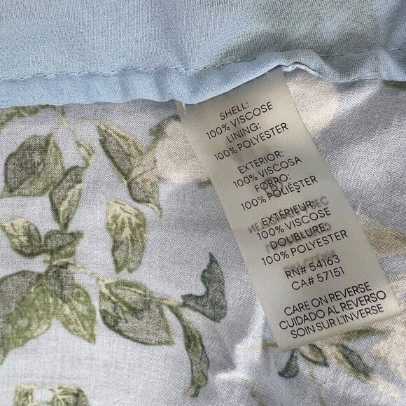 Calvin Klein Womens Medium Sleeveless Pleated Front Blue Floral Top Lightweight - Picture 7 of 8